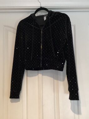 Otos Women Sequins Jacket, Size Medium, Color Black